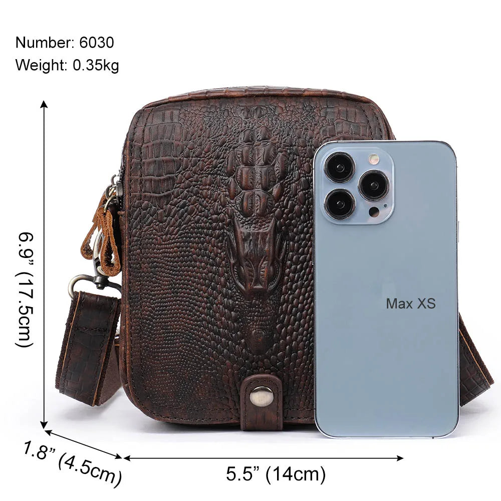 Leather Shoulder Bag Croco