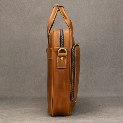 Leather Men Briefcase Vintage Business