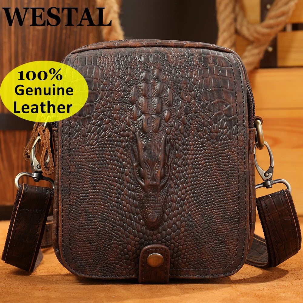Leather Shoulder Bag Croco