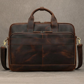 Leather Men Briefcase Vintage Business