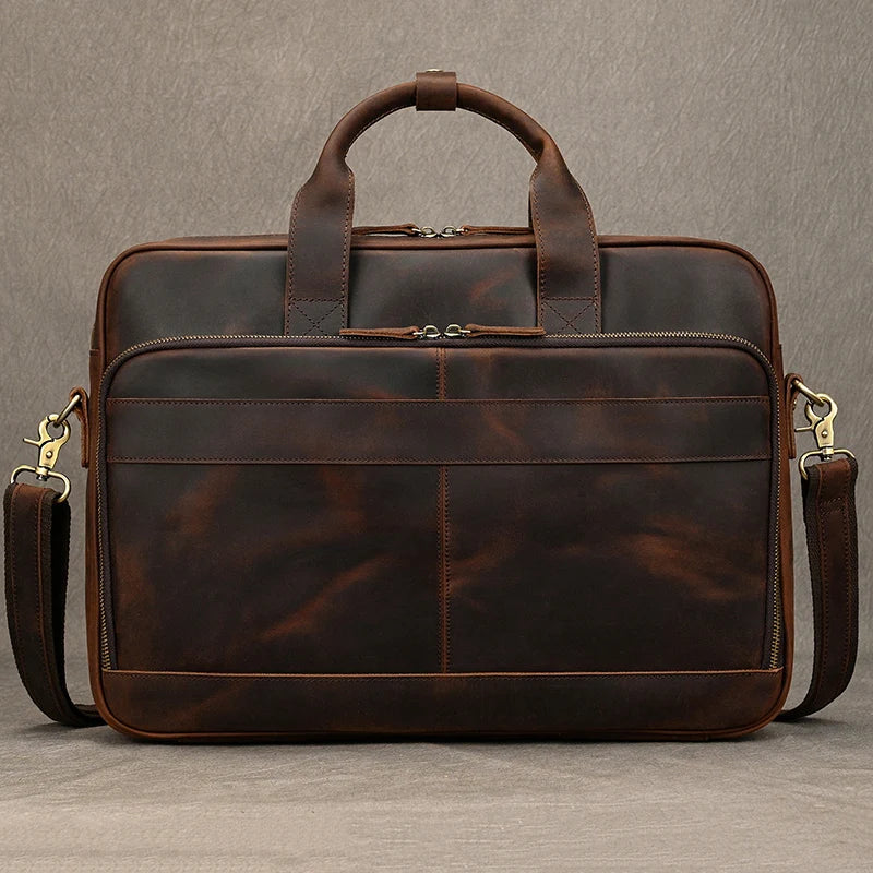Leather Men Briefcase Vintage Business