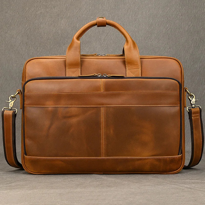 Leather Men Briefcase Vintage Business