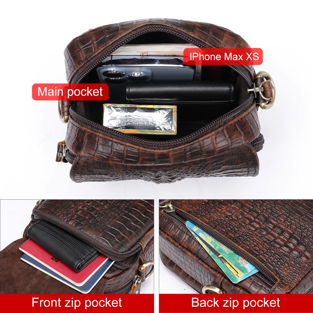 Leather Shoulder Bag Croco