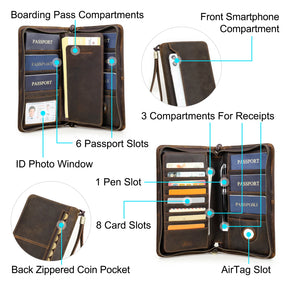 Men's Clutch with Passport and Phone Holder