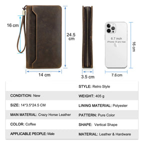 Men's Clutch with Passport and Phone Holder