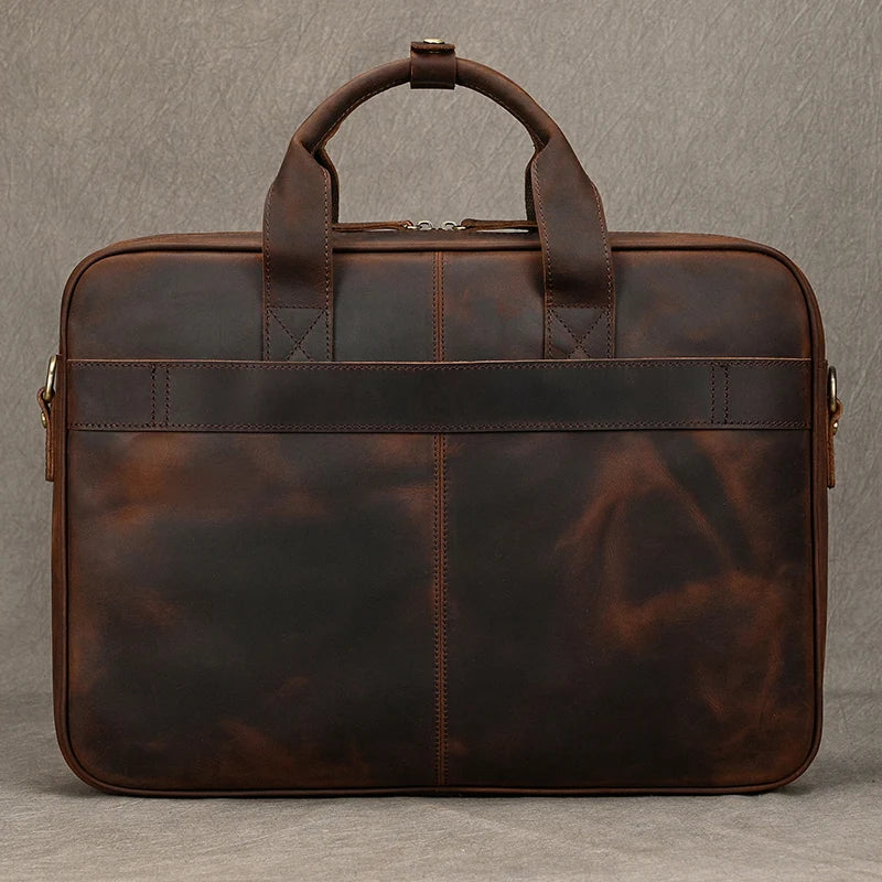 Leather Men Briefcase Vintage Business