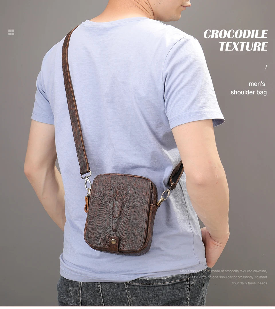 Leather Shoulder Bag Croco