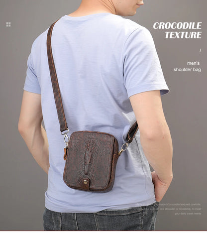 Leather Shoulder Bag Croco