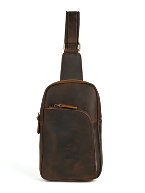 Casual Leather Chest Bag Retro