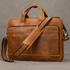 Leather Men Briefcase Vintage Business