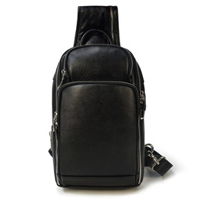 Leather Chest Bag Usb Charging