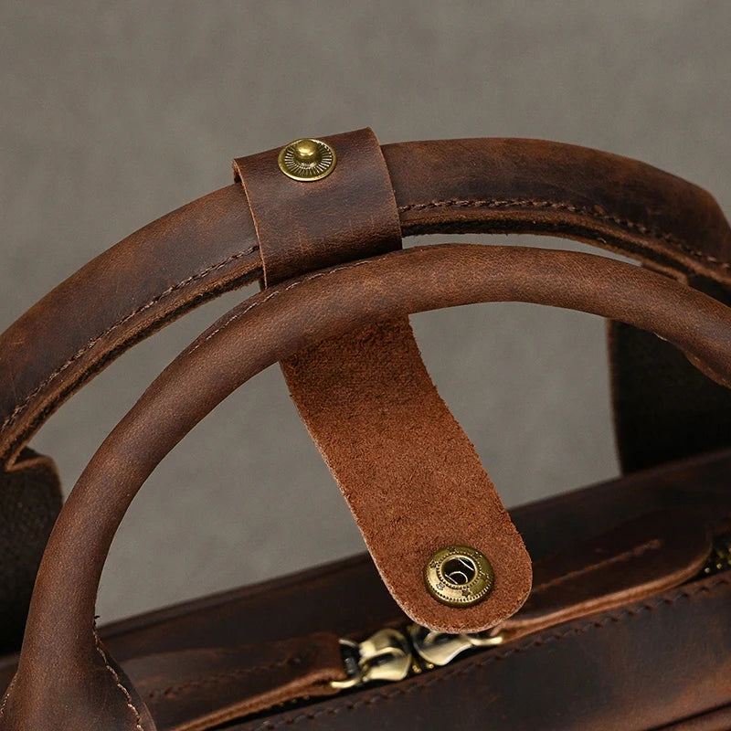 Leather Men Briefcase Vintage Business