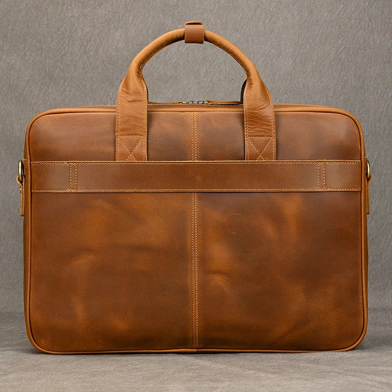 Leather Men Briefcase Vintage Business